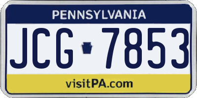 PA license plate JCG7853