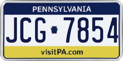 PA license plate JCG7854