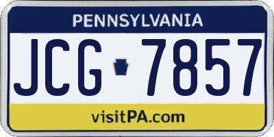 PA license plate JCG7857