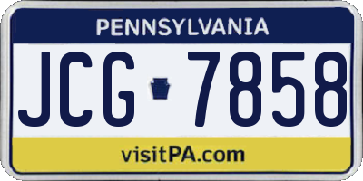 PA license plate JCG7858