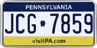 PA license plate JCG7859