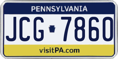 PA license plate JCG7860