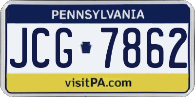 PA license plate JCG7862