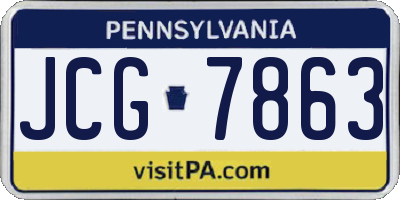 PA license plate JCG7863
