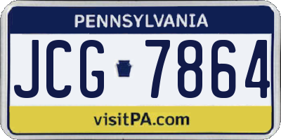 PA license plate JCG7864