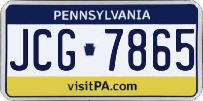 PA license plate JCG7865