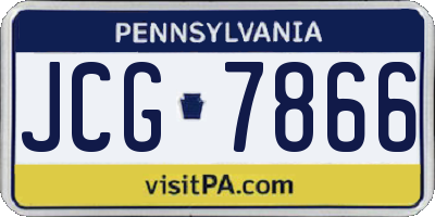PA license plate JCG7866
