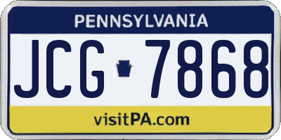 PA license plate JCG7868