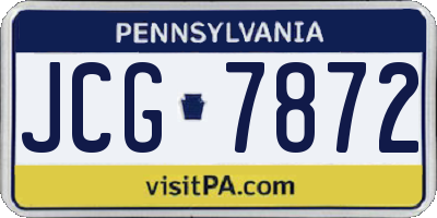 PA license plate JCG7872