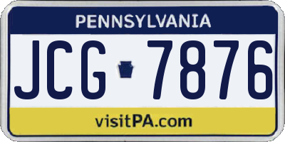 PA license plate JCG7876