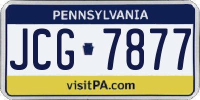 PA license plate JCG7877
