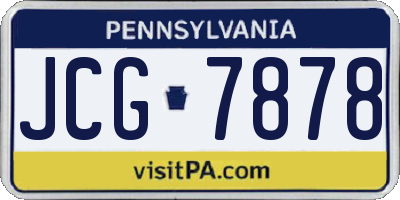 PA license plate JCG7878