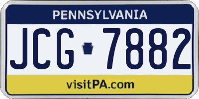 PA license plate JCG7882