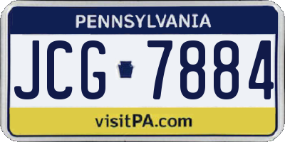 PA license plate JCG7884