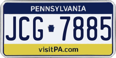 PA license plate JCG7885