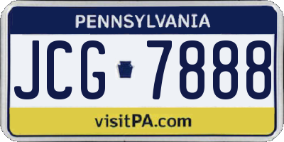 PA license plate JCG7888