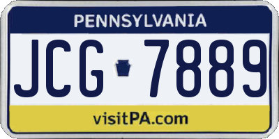 PA license plate JCG7889