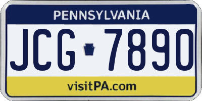 PA license plate JCG7890