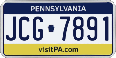 PA license plate JCG7891