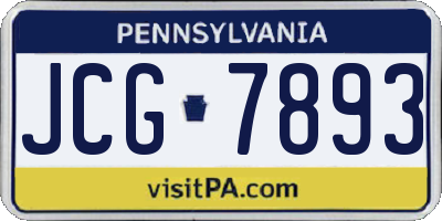 PA license plate JCG7893