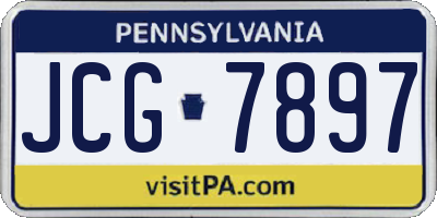 PA license plate JCG7897
