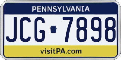 PA license plate JCG7898
