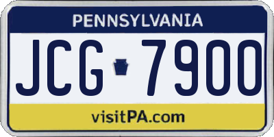 PA license plate JCG7900
