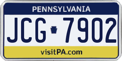 PA license plate JCG7902