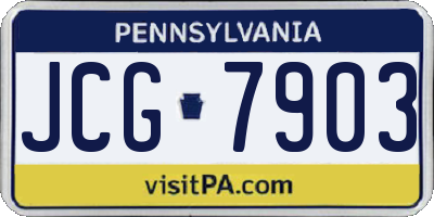 PA license plate JCG7903