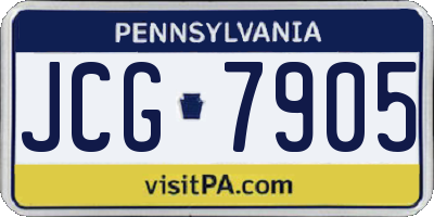 PA license plate JCG7905