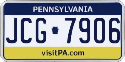 PA license plate JCG7906