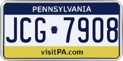 PA license plate JCG7908