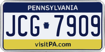 PA license plate JCG7909