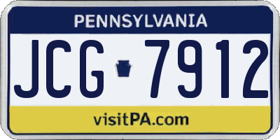 PA license plate JCG7912