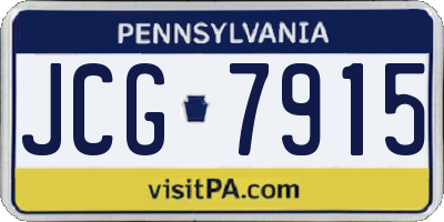 PA license plate JCG7915