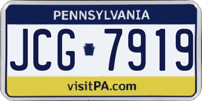 PA license plate JCG7919