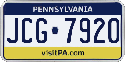 PA license plate JCG7920