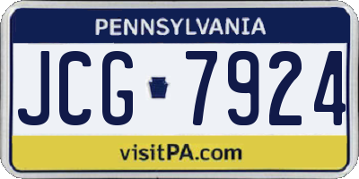 PA license plate JCG7924
