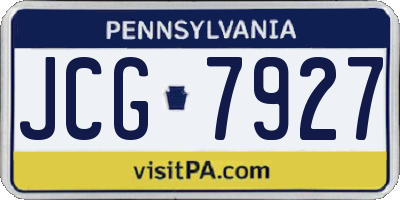PA license plate JCG7927