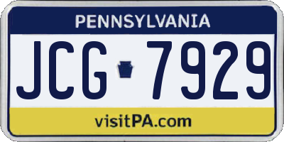 PA license plate JCG7929