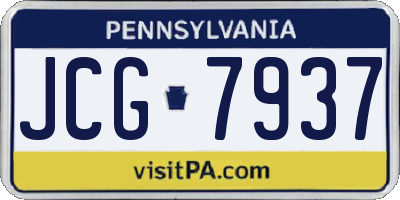 PA license plate JCG7937