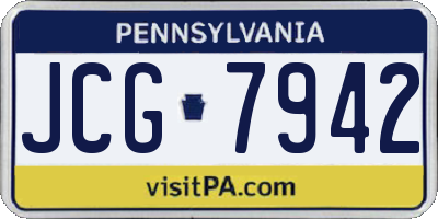 PA license plate JCG7942