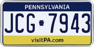 PA license plate JCG7943