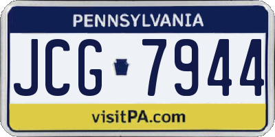 PA license plate JCG7944