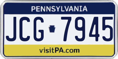 PA license plate JCG7945