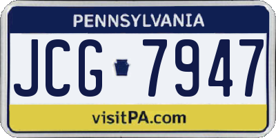 PA license plate JCG7947
