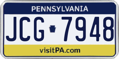 PA license plate JCG7948