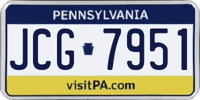 PA license plate JCG7951