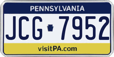 PA license plate JCG7952