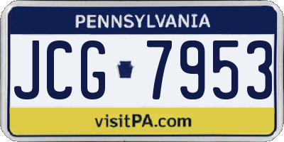 PA license plate JCG7953